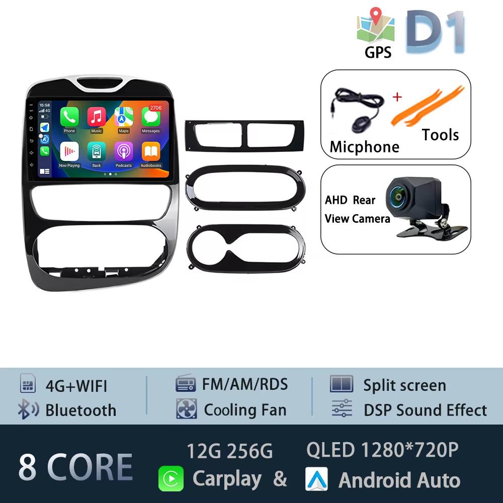 For Renault Clio 4 2012-2016 Carplay Car Radio Multimedia Video Player Android 15 Auto WIFI GPS Navigation DSP stereo BT tools