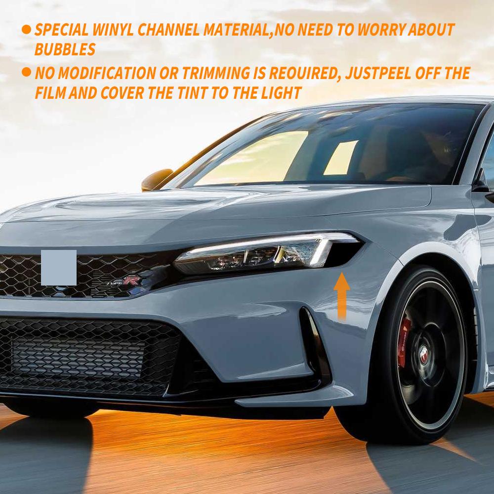 For 2025 2025 2025 2025 CIVIC SEDAN & HATCHBACK Headlight Side Marker Front Precut SMOKE Vinyl Tint Overlays Car Accessories