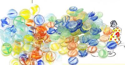 Camel Toys Glass Counter 123 Set, 3 Types, 123 Pieces, Made In Japan