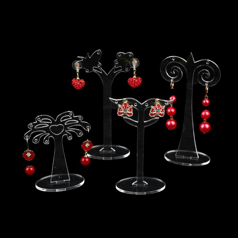 3Pcs/set Clear Acrylic Earring Display Stand Transparent Stud Dangle Earrings Display Rack For Jewelry Showcase Organizer Holder