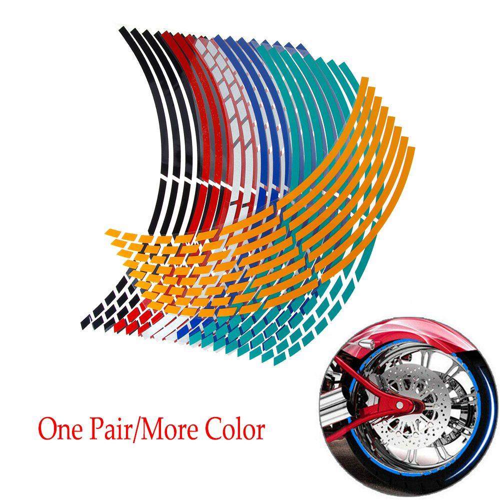 New Personality Wheel Decoration Auto Wheel Sticker Reflective Rim Tape Tire Strips Motorbike Decals