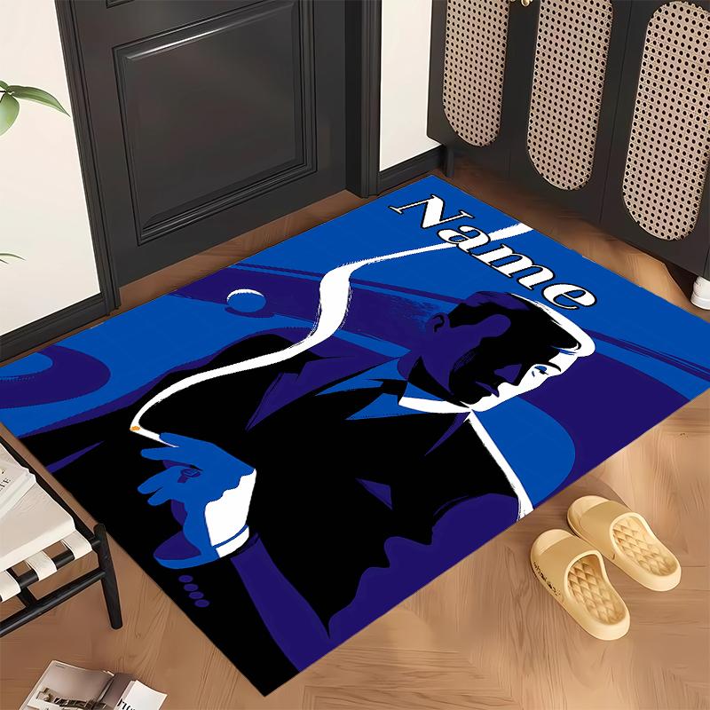 007 (1) Personalized Name Office Carpet Stylish Decor for Living Room Bedroom Kitchen