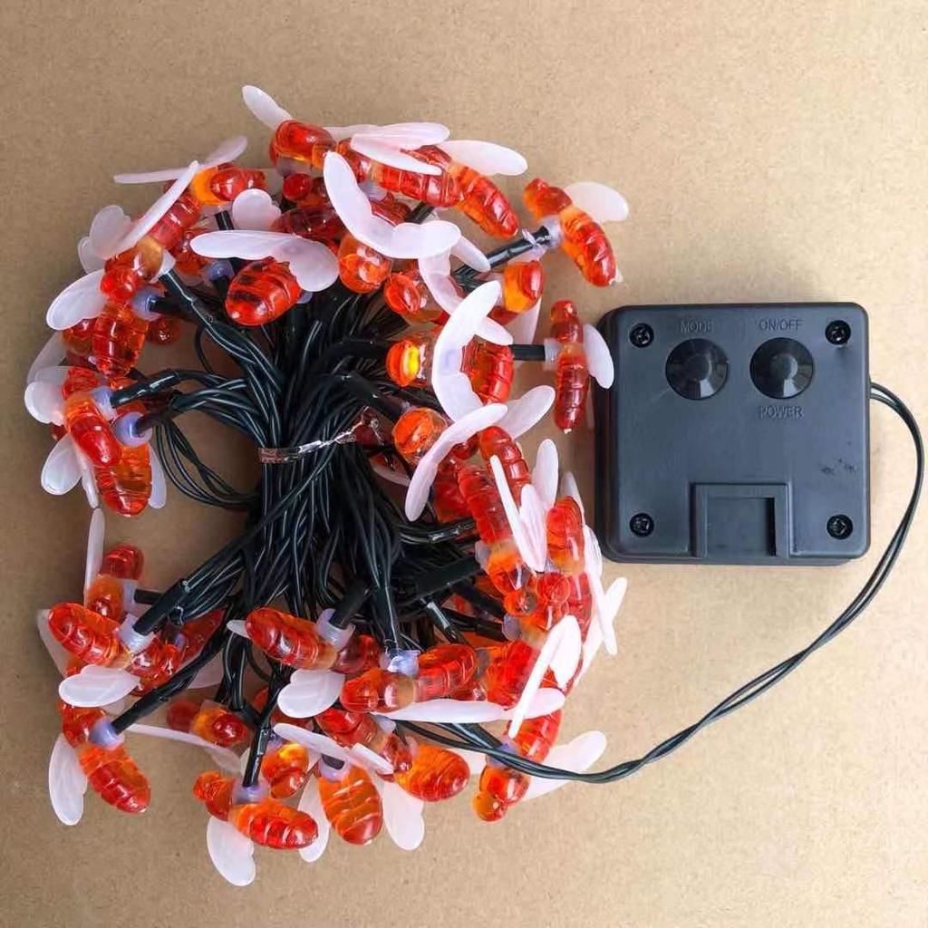 Solar Little Bee LED Outdoor String Lights - Courtyard & Garden Decorative Lights for Festive Atmosphere