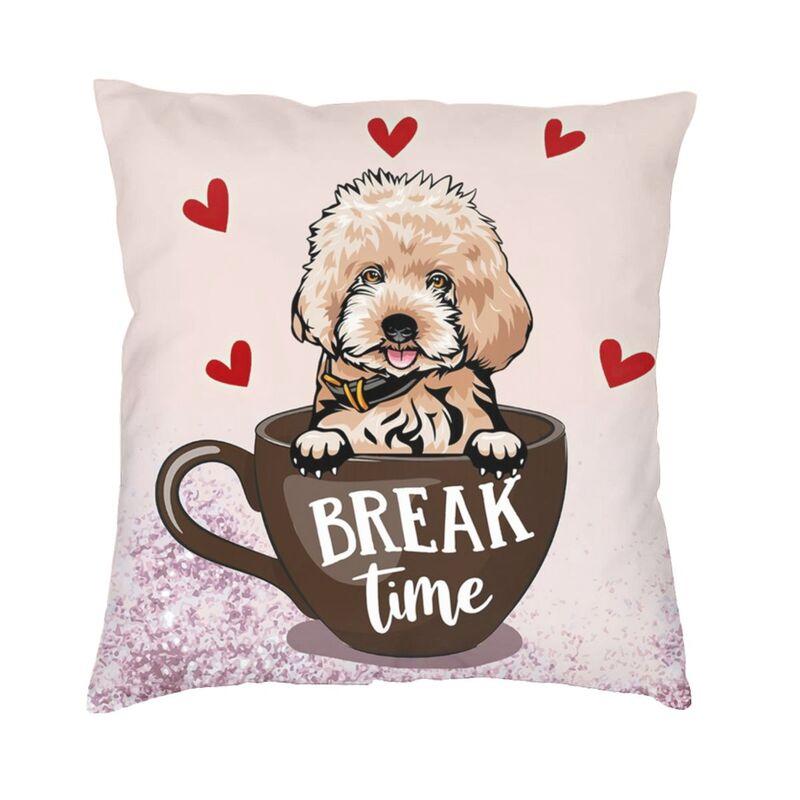 Husă de pernă cu grafică Pudel de lux 50*50 cm Poliester Pudel Dog Lover Husă de pernă pentru sufragerie Lenjerie de pat Canapea