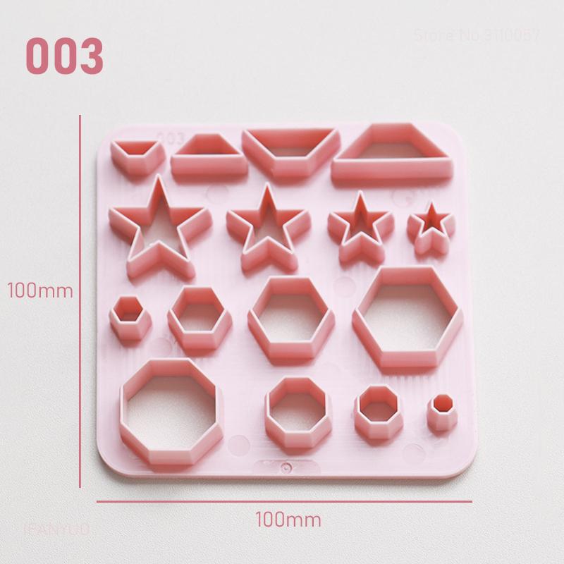 Various Shaped Clay Cutter Molds Geometry Palm Leaf Christmas Tree Polymer Clay Earrings Making Mold for Cookie Pendant Jewelry