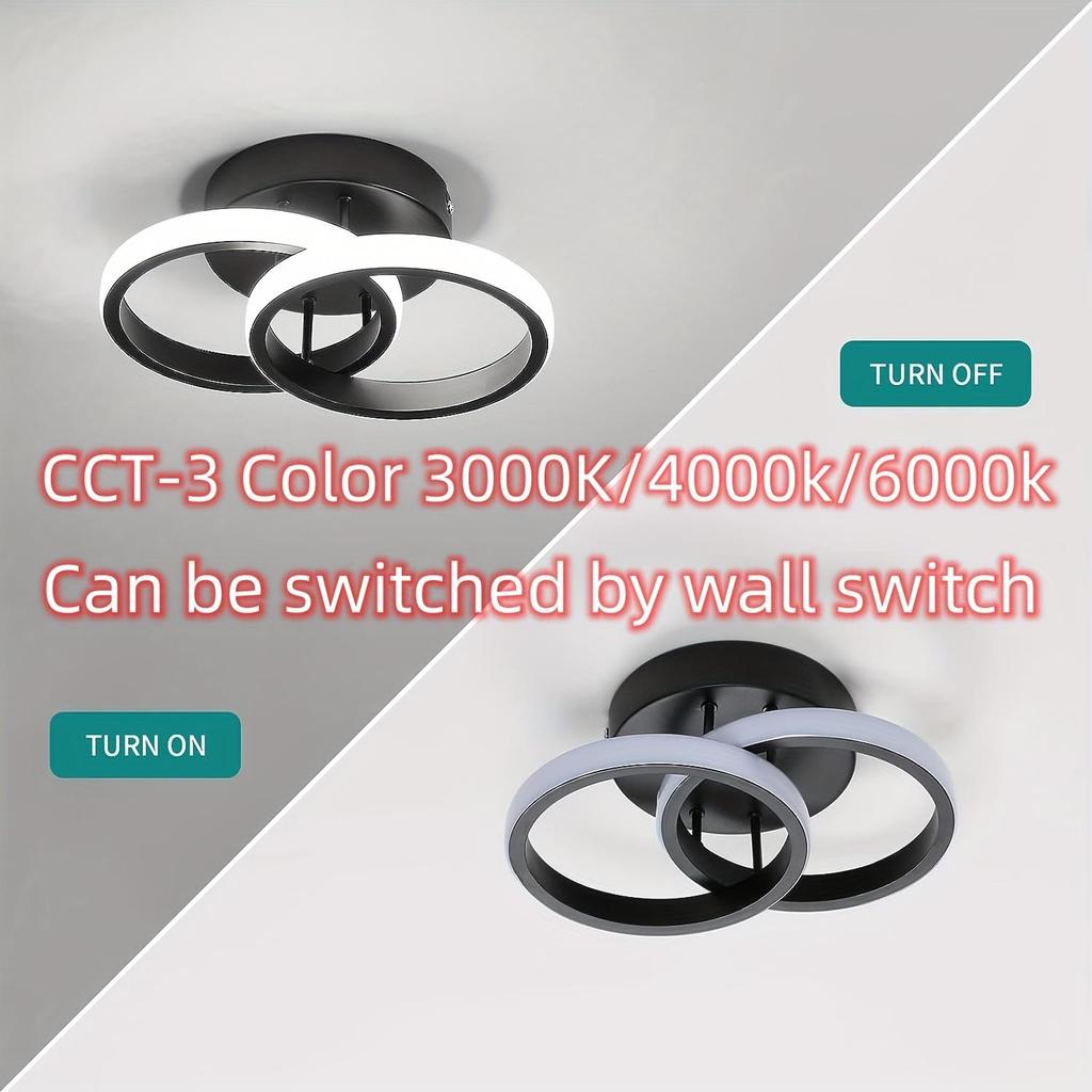 11,02 Zoll dimmbare LED moderne Unterputz-Deckenleuchte, 3-Farben-Dimmkreis moderner Kronleuchter, Deckenschlafzimmer-Küchen-Flur-Garderobenlampe