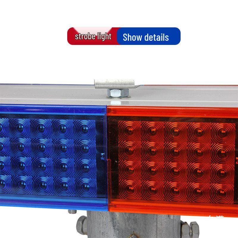 Double-Sided Solar LED Traffic Warning Light: Red & Blue Flashing Signals for Road Construction