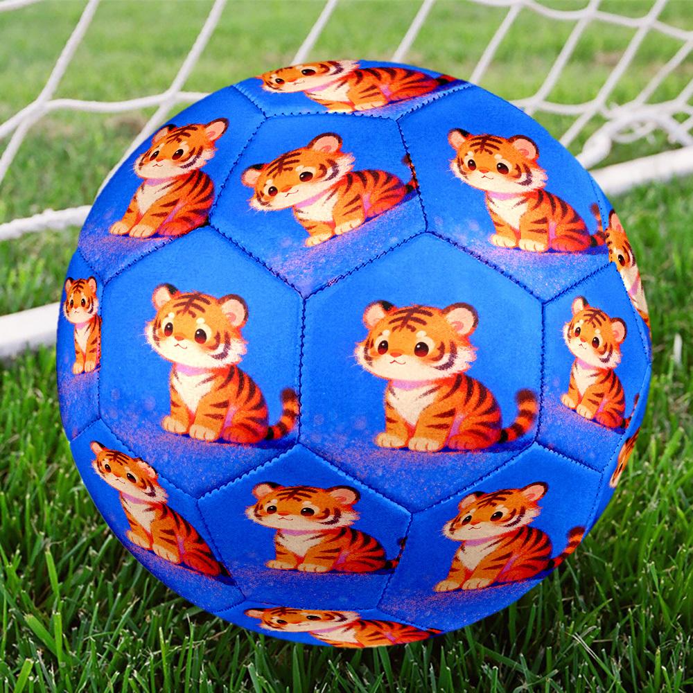 1pc Baby Tiger Adventure Theme Soccer Ball Football, Size 5, Lightweight PVC, Outdoor Training Soccer Ball,Gift C65142