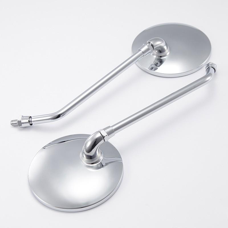 Universal Chrome Plated Motorcycle Scooter Rearview Mirror ABS Housing Glass Lens Street Bike Cruiser