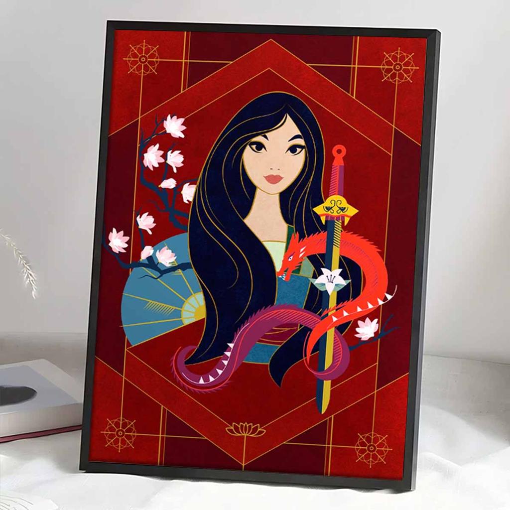 Full Round Diamond Painting Princess Hua Mulan Art Rhinestone Picture Mosaic DIY 5D Cross Stitch Embroidery Home Decoration