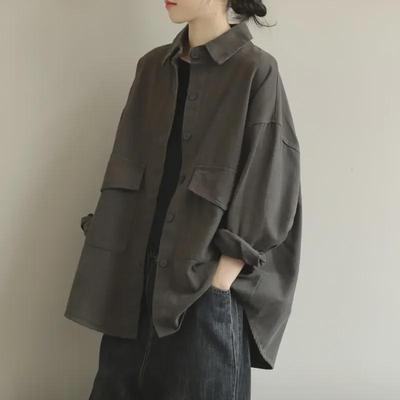 Giacca Oversize a Maniche Lunghe Art Déco Retro 2024 - Rever Tinta Unita, Top Casual Versatile da Donna