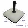 Square Cement Parasol Base - MARBUENO SUMMER - 45x45x7.3 Cm - 25 Kg - White - Compatible Ø35/38/48 Mm