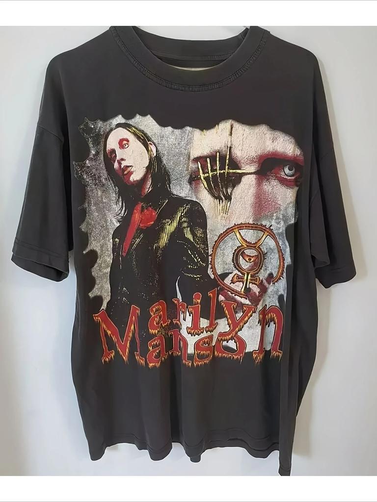 Gothic Rock Marilyn Manson Fan T-Shirts Vintage Death Hype T-Shirts Herren Damen Oversize Y2k 90er Reine Baumwolle Streetwear Kleidung Oberteile
