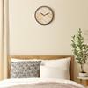 Formia Wood Grain Modern Nighttime Second Hand Stop Interior Clock Radio-Controlled Clock, Silent, Finish, 30.9cm Diameter, Brown, Scandinavian/Cafe