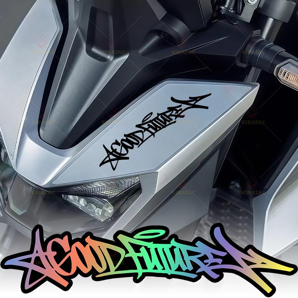 2PCS Good Future Waterproof Stickers, Vinyl Decals for Motorcycle Fuel Tank Fairing Side Panel Car Window