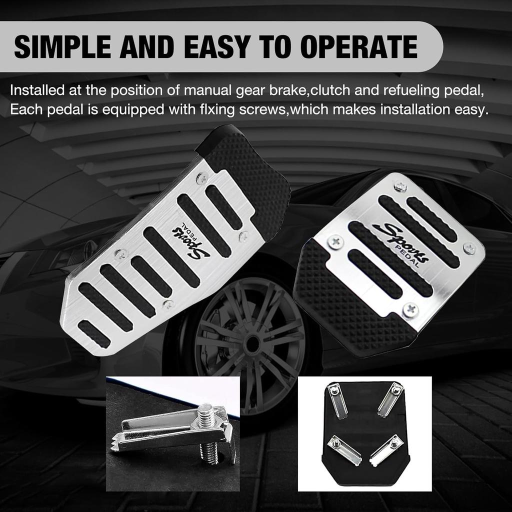 Pack-3 Car Non-Slip Pedal Pads Set, Accelerator Pedal Covers, Car Brake Pedal Protectors, Automobile Universal Replacement Accessories, For Most