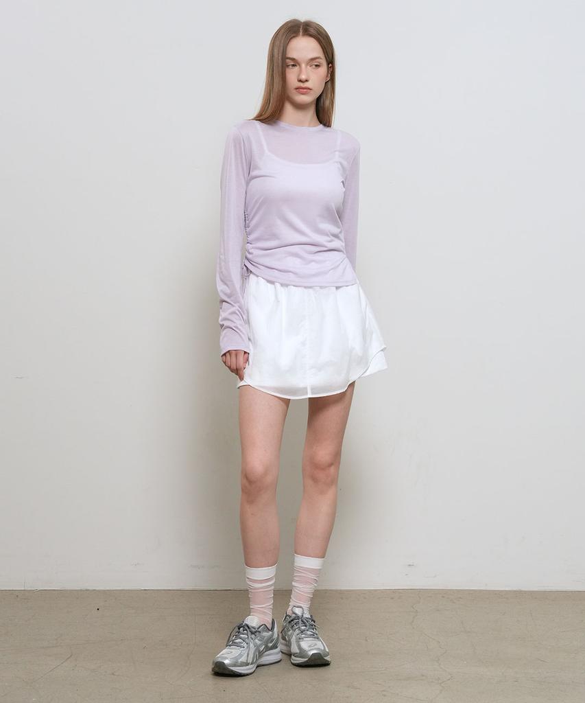 GENERALIDEA Shirred Long Sleeve T-Shirt [Lavender] / Gf2Lts517