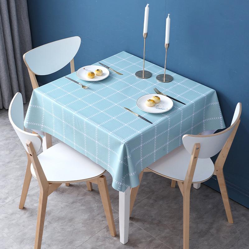 Tablecloth Fabric Waterproof And Oil-Proof Leave-In Light Luxury Square Dining Table Cloth Coffee Table Cloth Pvc Tablecloth Mat