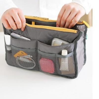 Handliche, leichte Make-up-Tasche mit großer Kapazität und Doppelreißverschlüssen, verdickte Kulturtasche, mittlere Tasche, multifunktionale Aufbewahrungstasche für Datenkabel