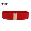 High Quality Elastic Belt Wide Waist Belt, Adjustable Stretchy with Metal Comfortable Stretch Square Buckle, Stylish Slimming Waistband for