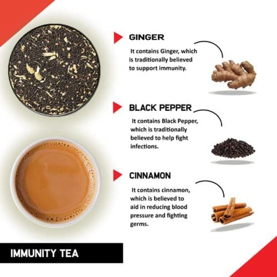 TEACURRY Immunity Booster Tea - 60 Pyramid Immunity Booster Tea Bags | Cardamom, Cloves, Ginger, Bay Leaf, Cinnamon, Black Tea | Immunity Tea Bags