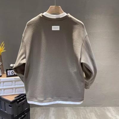 Suéter de Hombre Primavera 2024 Patchwork Colores Surtidos Tejido Respetuoso con la Piel Moda Versátil Top Camisa Básica Casual de Manga Larga