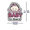 Car Stickers Cute Cartoon Baby On Board Sticker Sign Stickers Car Decorative Decal Car Accessories