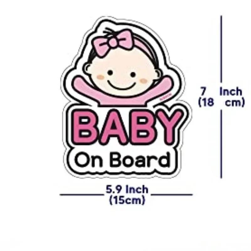 Car Stickers Cute Cartoon Baby On Board Sticker Sign Stickers Car Decorative Decal Car Accessories