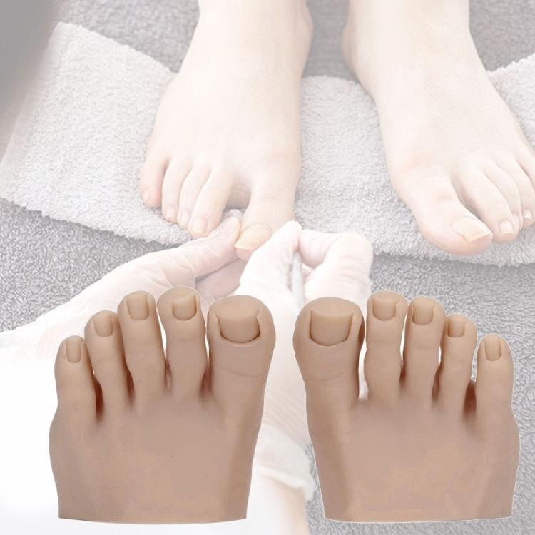 Practice Fake Foot Model Half Foot Design Fake Foot Flexible Silicone Prosthetic Manicure Tool for Nail Art Training