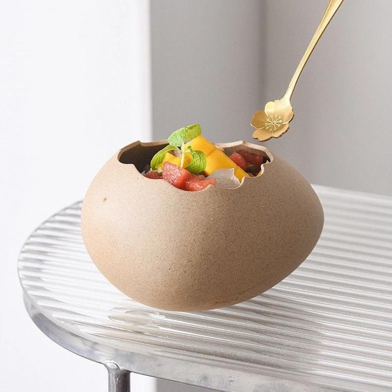 Creative INS Ceramic Eggshell Bird’s Nest Bowl – Ramen, Dessert & Snack Bowl