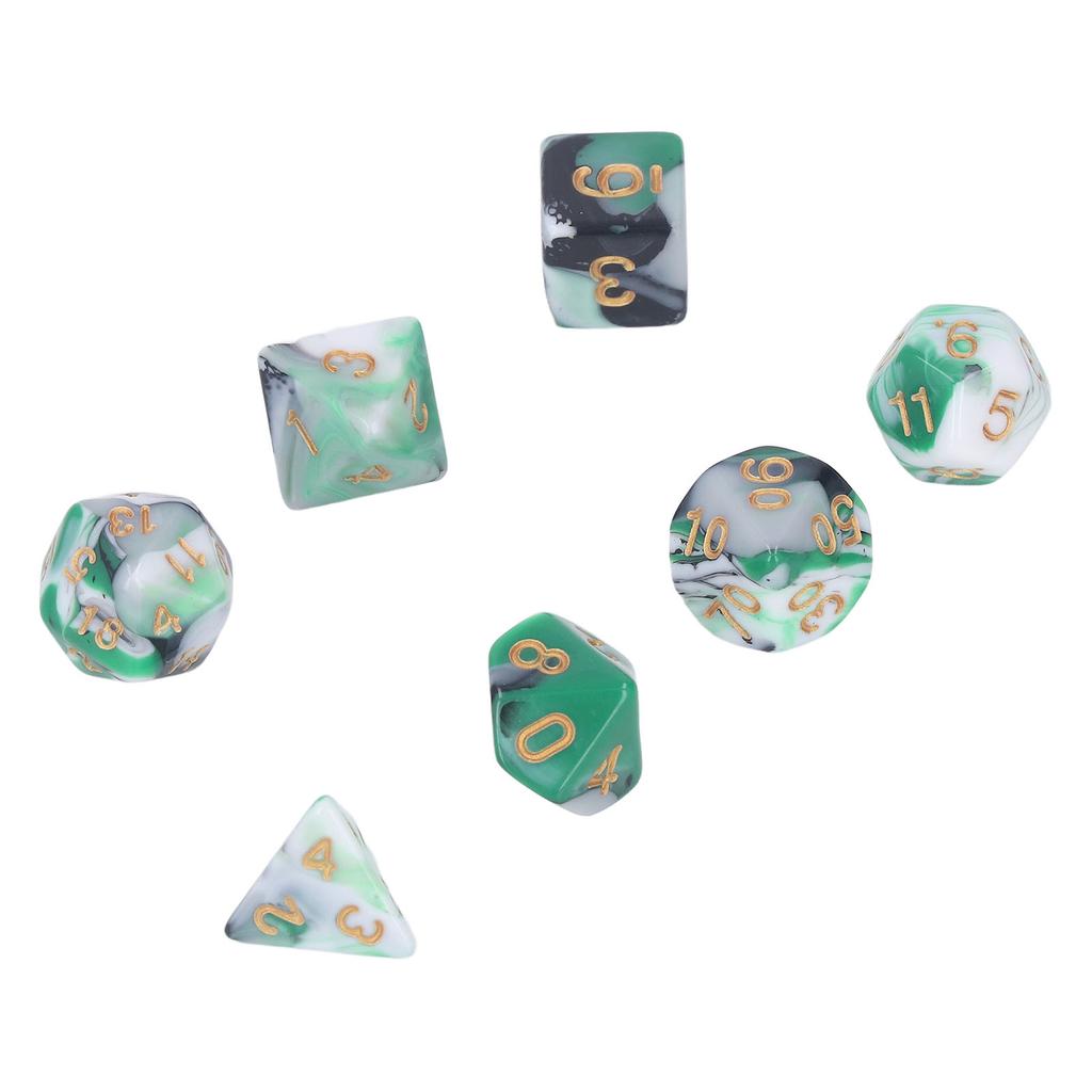7pcs Acrylic Role Playing Game Dice Men Women Portable Exquisite Polyhedral Dice Set for Bar Holiday Party