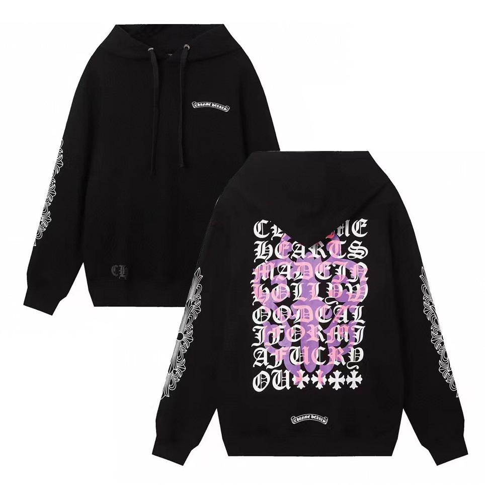 839 CHROME HEARTS Herbst und Winter 2026 Neu Übergröße Klassischer Stil Logo Kapuzenpullover, Geeignet für Paare zum Tragen