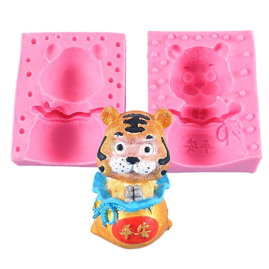 Cute Tiger Shaped Cupcake Silicone Mould Biscuit Fondant Molds Cake Decoration Making Sugar Craft Soap Moulds for Baking