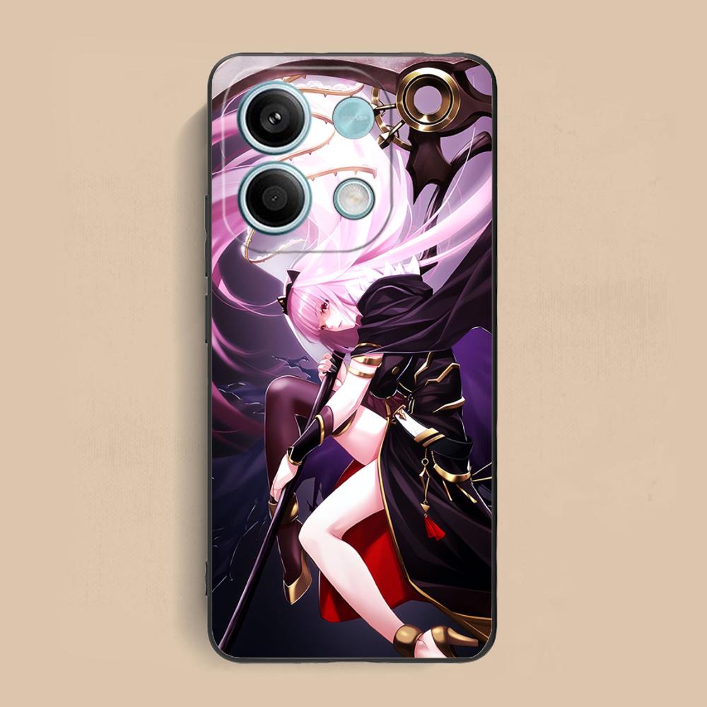 Holo Mori Calliope Matte TPU Mobile Phone Case for Xiaomi Redmi Note 14 13 12 11 S Pro Plus 4G 5G Colorful Printing Cover