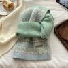 Fair Island Green Christmas Knitted Scarf Atmosphere Women's Autumn and Winter Thickened Warm Versatile Student Neck Scarf
