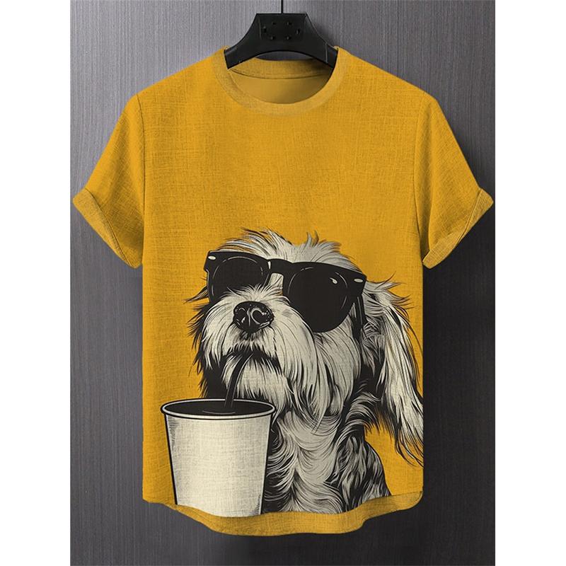 Funny Men Casual Animal T-shirt Street Trend Harajuku Short Sleeve Round Neck T Shirts Humour Animals Graphic Summer Men's Tee