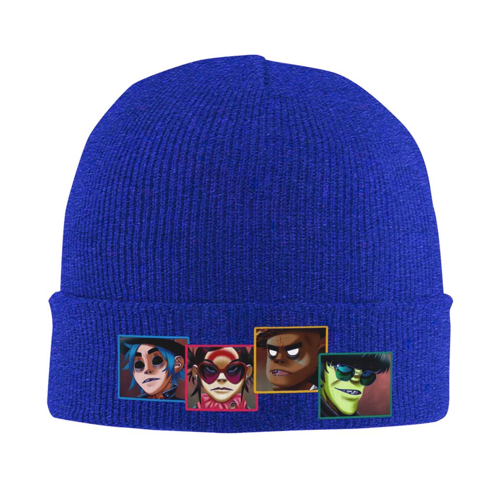 Gorillaz  Beanie Hats  Bonnet Hats Unisex Adult Casual Hippie Knit Hat Winter Printed Warm Soft Caps
