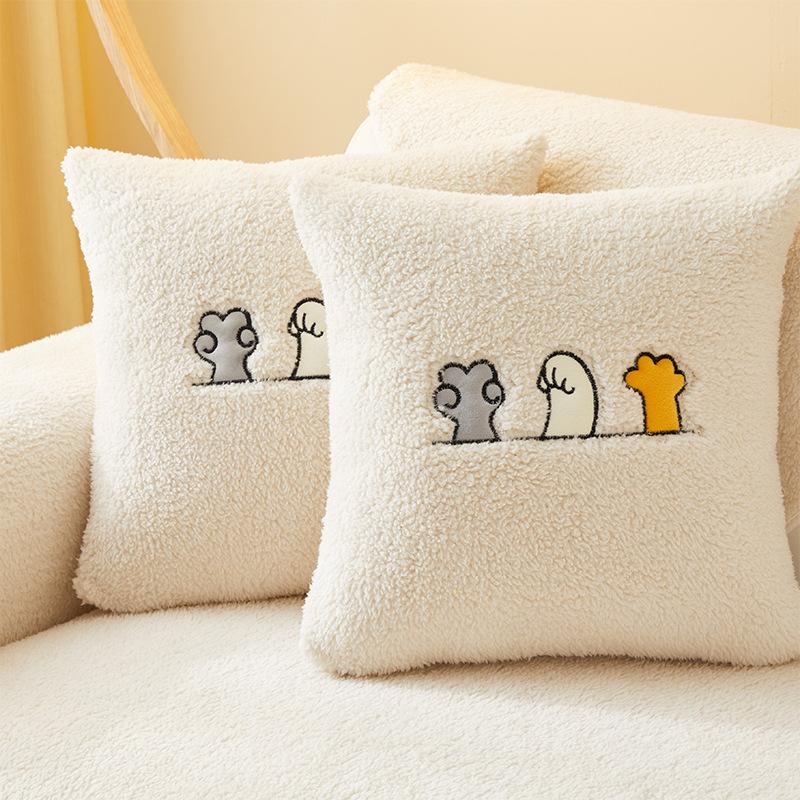 New Internet Celebrity Sofa Cushion Winter Plush Thickened Seat Cushion Non-Slip Light Luxury Leather Sofa Cover Cloth Towel