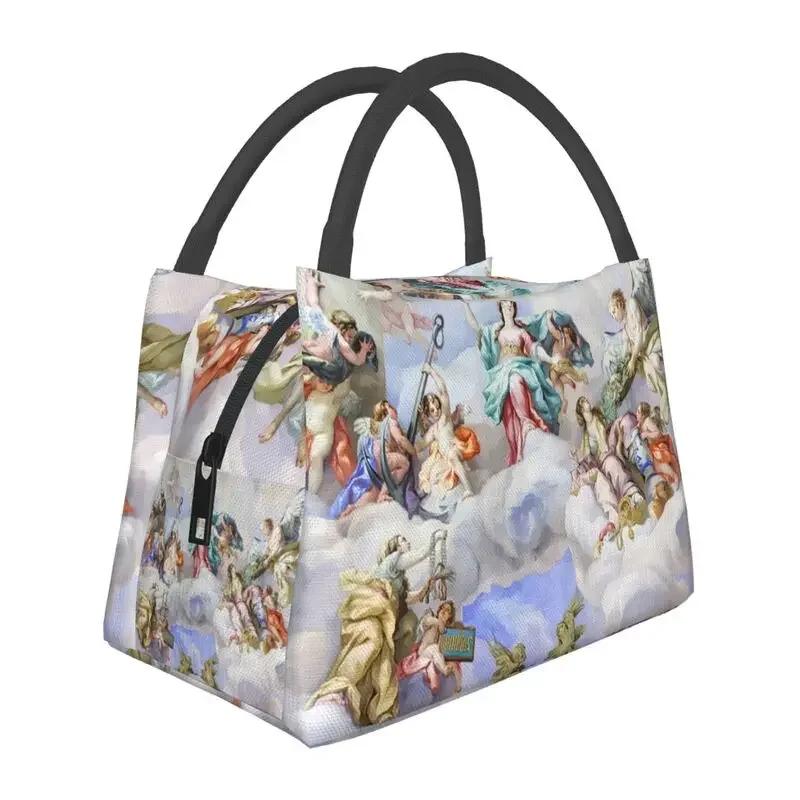 Golden Baroque Fashion Seamless Pattern Insulated Lunch Bags for Women Waterproof Cooler Thermal Bento Box Work Picnic