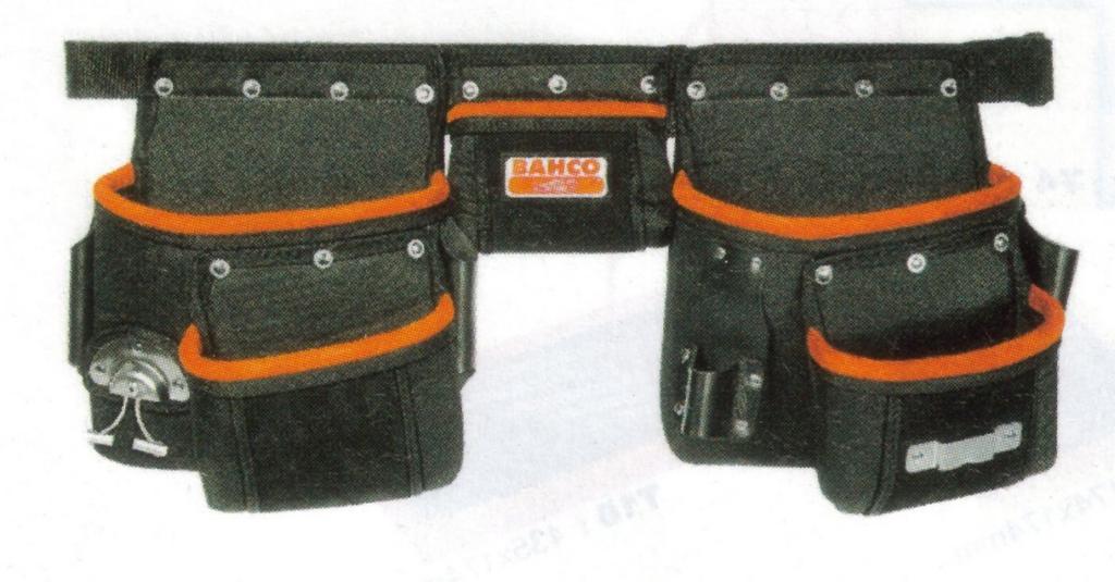 BAHCO Tool Belt Pouch, Nylon, 3 Pouches, 2 Pockets, 4750-3PB-1