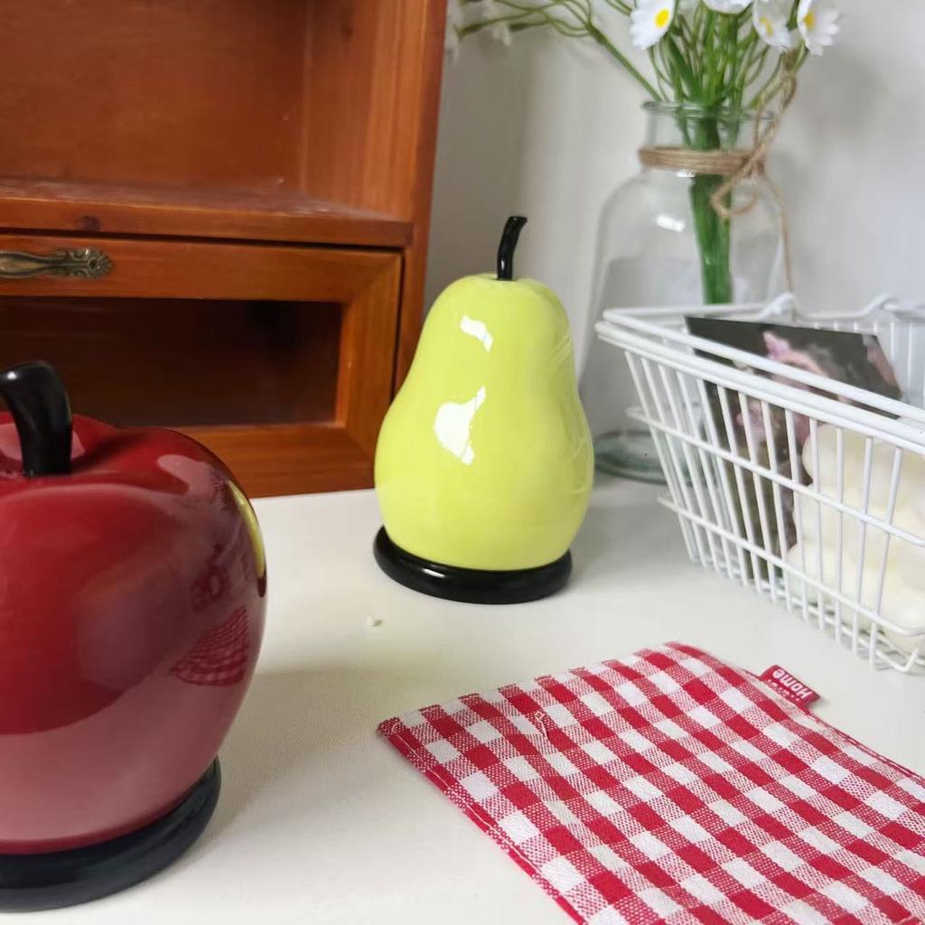 Cute Apple And Pear Design Toothpick Box Luxury Home Cotton Swab Dental Floss Storage Creative Container Modern Organizer