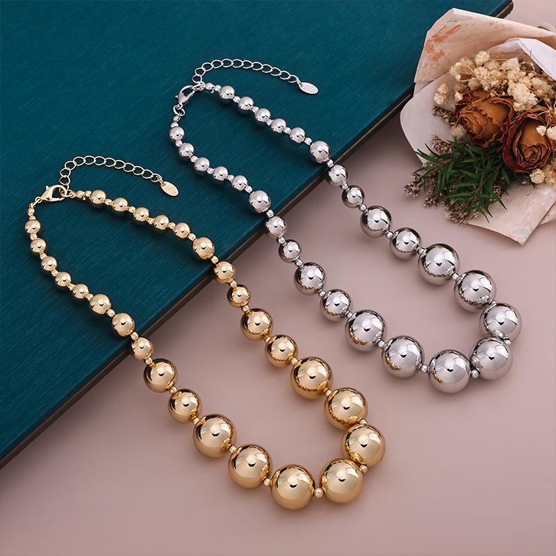 Accessories, Hot Selling Geometric Beads, Collarbone Chains, Women's Beads, Exaggerated Large Round Beads, Punk Collars, Necklaces