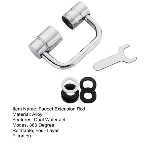 1/2Pcs Faucet Mechanical Arm with Gentle Face Wash Dual Water Jet Mode Rotable Bubbler Extension Rod Faucet Attachment