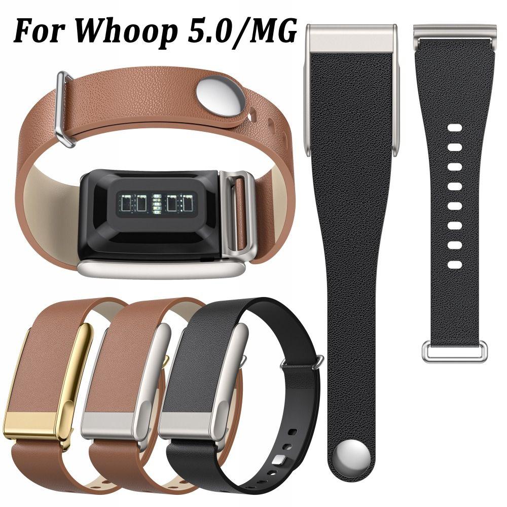 Correa de Cuero de Repuesto de Alta Calidad Correa de Cuero Genuino Ajustable Pulsera de Fitness para Whoop 5.0/MG Pulsera Deportiva