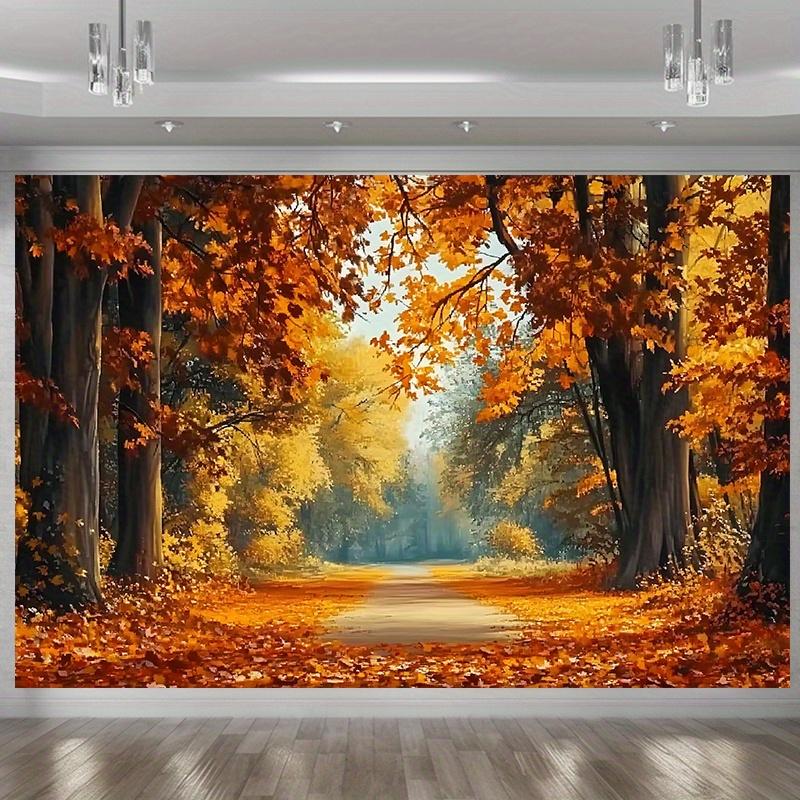 2D Plane, 1 Piece of Autumn Forest Scene Banner, Suitable for Family, Room and Party Background