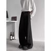 Amerikanische Retro-schwarze Hose Herren gerade locker und fallend lässige High-End-Hose mit weitem Bein