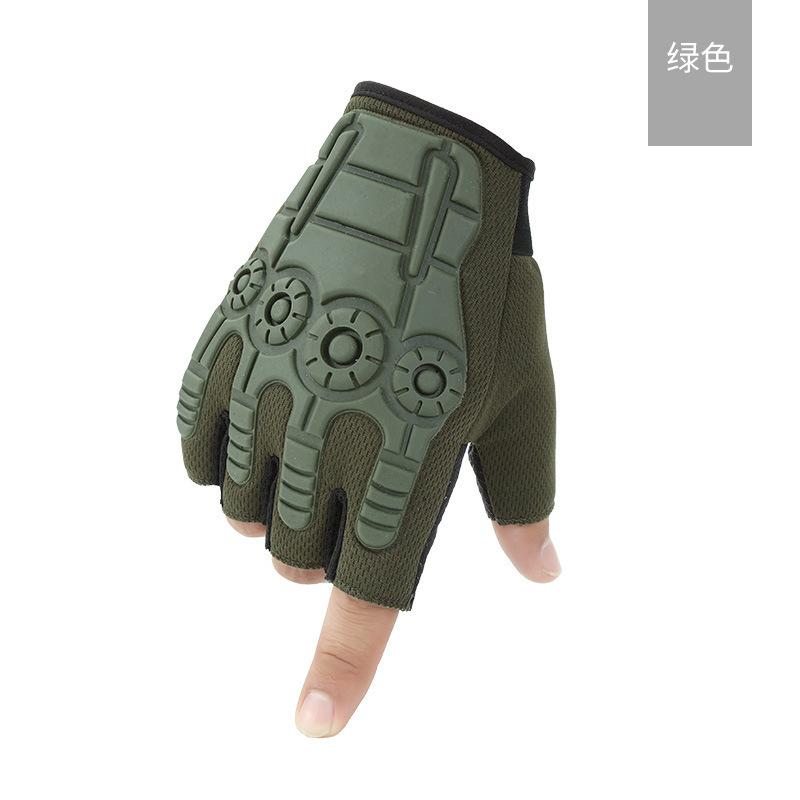 Four-Knuckle Tactical Half-Finger Gloves, Men Anti-Slip Korean Style Warm Autumn Winter Riding Gloves