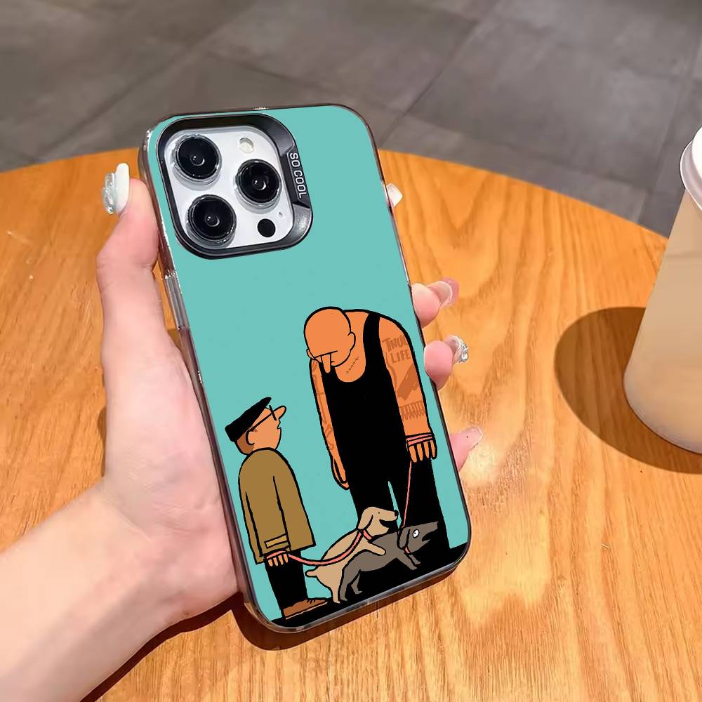 J-Jean J-Jullien M-Minimalist Art Phone Case For iPhone17,16,15,14,13,12,11,Pro,MAX White Matte Shockproof Cover