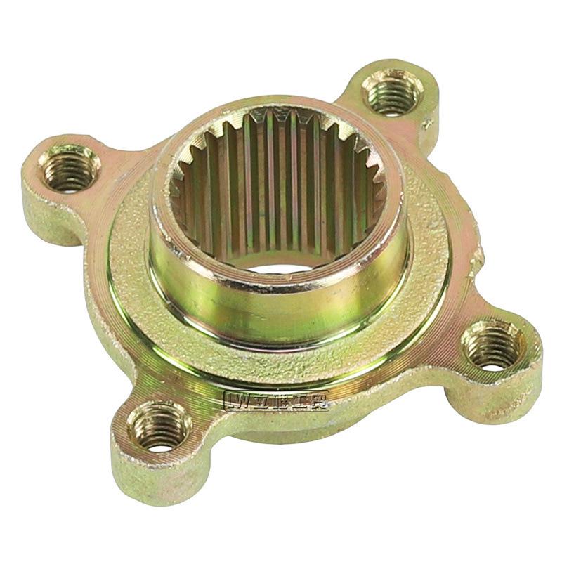 ATV GY6 Strand Go-Kart Hinterachse Kit: Enthält Achse, Ritzel, Kettenblatt, Bremsscheibe und Montagehalterung.