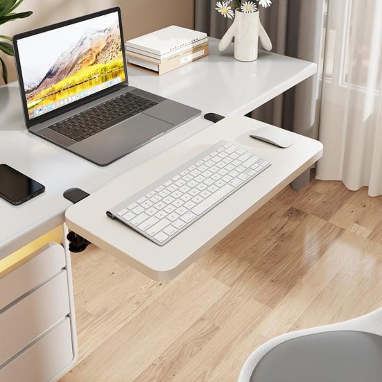Bordforlengerplate med justerbar klemme Sammenleggbar Universell Hjemmekontor Databord Tastaturholder Armstøtte Bordforlengerplate